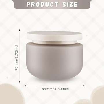 DynnnDy 6 Pcs 250ml/8oz Matte Grey Plastic Cream Jars with 6 Spatulas Empty Refillable Facial Scrub ...