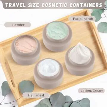 DynnnDy 6 Pcs 250ml/8oz Matte Grey Plastic Cream Jars with 6 Spatulas Empty Refillable Facial Scrub Bottles Travel Size Cosmetic Containers for Powders Lotion Pills Jewelry Toiletries