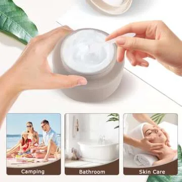 DynnnDy 6 Pcs 250ml/8oz Matte Grey Plastic Cream Jars with 6 Spatulas Empty Refillable Facial Scrub Bottles Travel Size Cosmetic Containers for Powders Lotion Pills Jewelry Toiletries