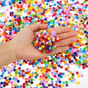 Shappy 2000 Pieces 6 mm Pom Poms Christmas for Craft Making, Christmas Holiday Costume Pom Balls Hob...