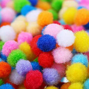 Shappy 2000 Pieces 6 mm Pom Poms Christmas for Craft Making, Christmas Holiday Costume Pom Balls Hobby Supplies and DIY Creative Crafts Decorations (Multicolored)