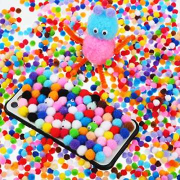 Shappy 2000 Pieces 6 mm Pom Poms Christmas for Craft Making, Christmas Holiday Costume Pom Balls Hobby Supplies and DIY Creative Crafts Decorations (Multicolored)