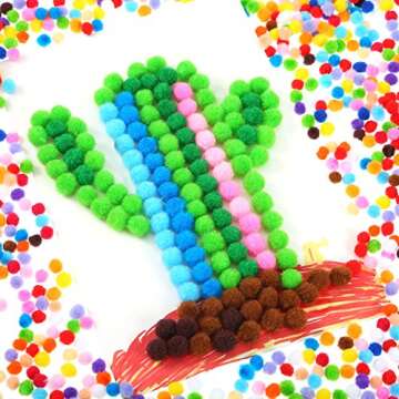 Shappy 2000 Pieces 6 mm Pom Poms Christmas for Craft Making, Christmas Holiday Costume Pom Balls Hobby Supplies and DIY Creative Crafts Decorations (Multicolored)