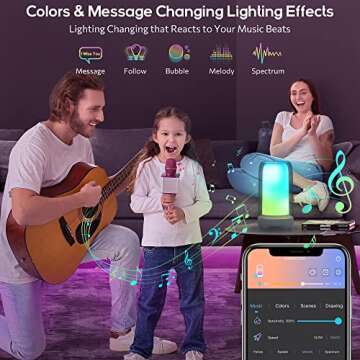 ECOLOR Smart Table Lamp, Touch Lamp with Vioce Control, Dimmable Warm Cool White LED Bedside Lamp, Creative DIY Mode, Color Changing Smart RGB Lamps for Bedrooms Gaming Living Room