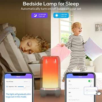 ECOLOR Smart Table Lamp, Touch Lamp with Vioce Control, Dimmable Warm Cool White LED Bedside Lamp, Creative DIY Mode, Color Changing Smart RGB Lamps for Bedrooms Gaming Living Room