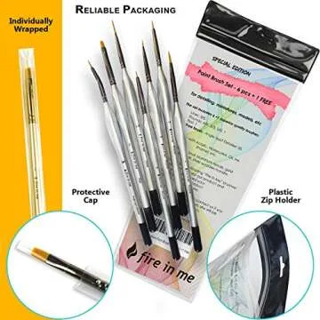 Miniature Paint Brushes Set 6pcs + 1 Free - Best Find Detail Paint Brushes Model Paint Brush Set - Small Tiny Oil Watercolor Acrylic Brushes Hobby Art Supplies
