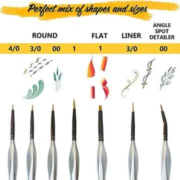 Miniature Paint Brushes Set 6pcs + 1 Free - Best Find Detail Paint Brushes Model Paint Brush Set - Small Tiny Oil Watercolor Acrylic Brushes Hobby Art Supplies