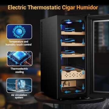 Velieta Electric Cigar Humidor, 250 Count Capacity