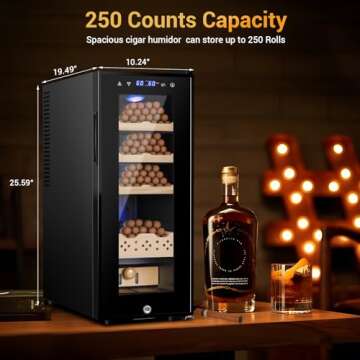 Velieta Electric Cigar Humidor, 250 Count Capacity