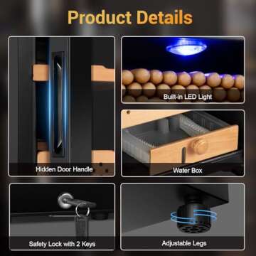 Velieta Electric Cigar Humidor, 250 Count Capacity