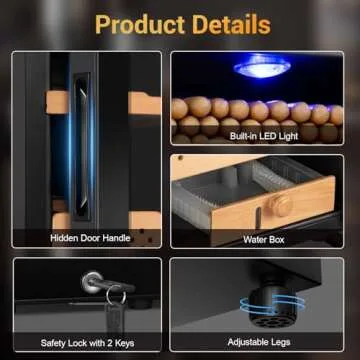 Velieta Electric Cigar Humidor, 250 Count Capacity