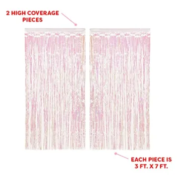 Iridescent Fringe Foil Curtain Set - Perfect for Parties