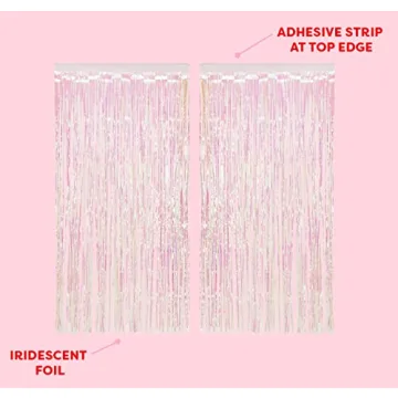 Iridescent Fringe Foil Curtain Set - Perfect for Parties