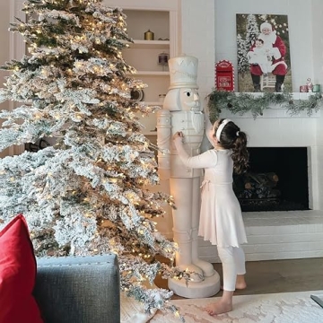 Fraser Hill Farm 9-Ft Flocked Christmas Tree with Smart Lights