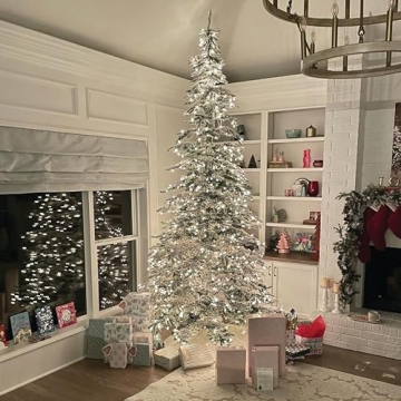 Fraser Hill Farm 9-Ft Flocked Christmas Tree with Smart Lights