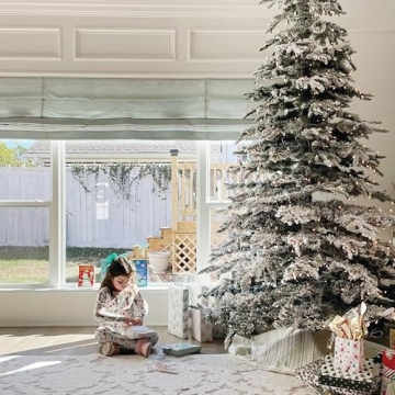 Fraser Hill Farm 9-Ft Flocked Christmas Tree with Smart Lights