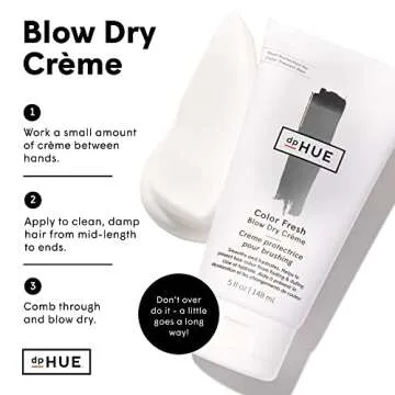 dpHUE Color Fresh Blow Dry Creme - 5 oz - Hydrates, Adds Shine & Protects Against Heat Damage - With Argan Oil & Shea Butter - For All Hair Types - Color Safe