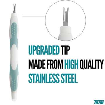 Trim Cuticle Pusher and Remover - Dual-Ended Cuticle Trimmer Tool for Manicures and Pedicures – Ergonomic Design with Non-Slip Grip – Nail Care Essential