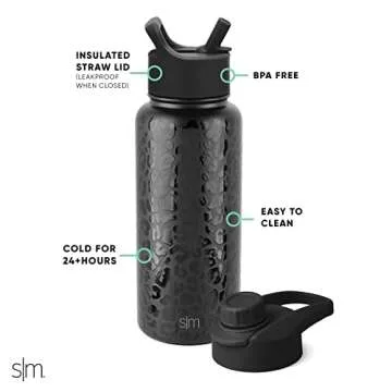 Simple Modern Water Bottle with Straw and Chug Lid Vacuum Insulated Stainless Steel Metal Thermos Bo...