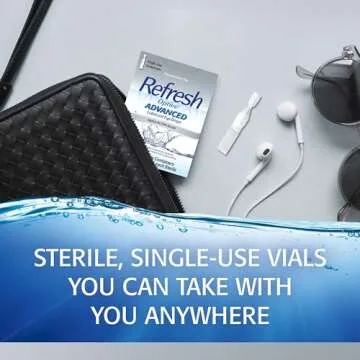 Refresh Optive Advanced Lubricant Eye Drops, Preservative-Free, 0.01 Fl Oz Single-Use Containers, 30 Count