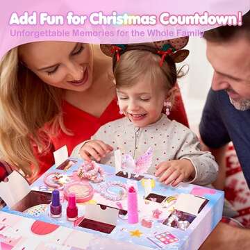 hahaland Makeup Advent Calendar 2025 for Girls Aged 3+ Years Old -24 Days Unicorn Makeup Christmas Countdown Calendar Gift for Kids Surprise Girls Princess Gift Easter Basket Stuffers