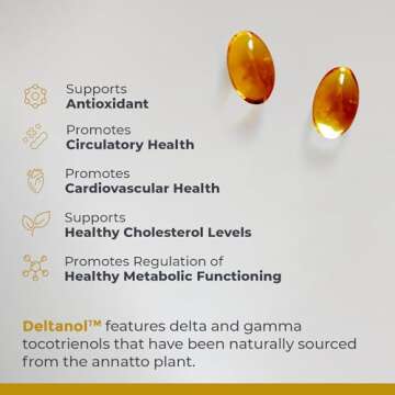 Premier Research Labs Deltanol - Antioxidant, Bone & Cardiovascular Support - Supports CoQ10 & Cholesterol - Delta-Tocotrienol Complex - No Added Stearates - 60 Plant-Source Capsules