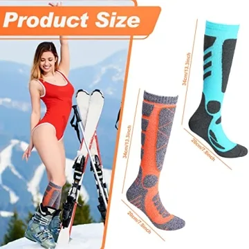 Handepo 6 Pair Thermal Ski Socks for Winter Activities