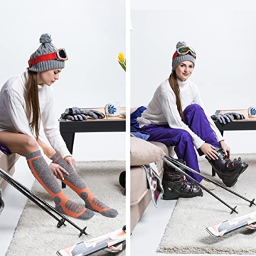 Handepo 6 Pair Thermal Ski Socks for Winter Activities