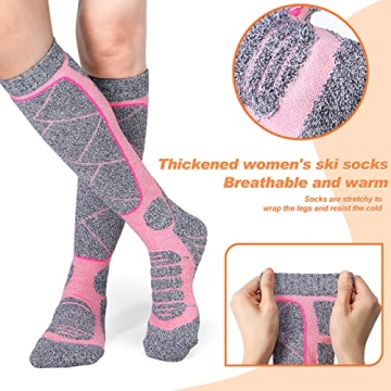 Handepo 6 Pair Thermal Ski Socks for Winter Activities