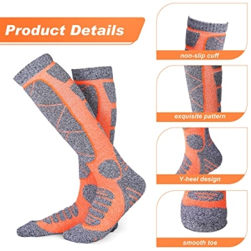 Handepo 6 Pair Thermal Ski Socks for Winter Activities