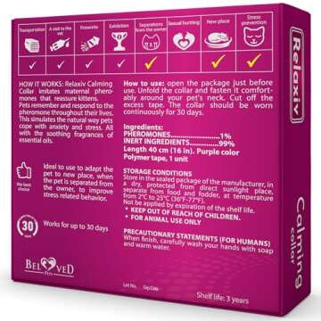 Drug-Free Cat Calming Collar - Anti Anxiety Solution for Cats