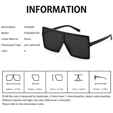 CHAUOO Ultralight Oversized Sunglasses with UV Protection