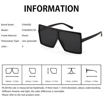 CHAUOO Ultralight Oversized Sunglasses with UV Protection
