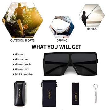 CHAUOO Ultralight Oversized Sunglasses with UV Protection