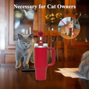 Valentine's Day Rose Straw Caps for Stanley Cups - 3Pcs