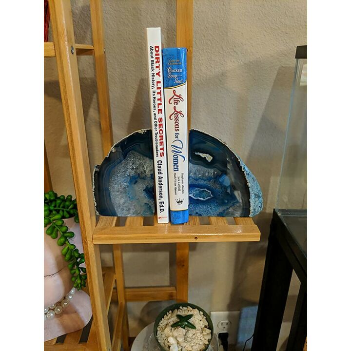 Dyed Blue Agate Bookends - Elegant Home Decor