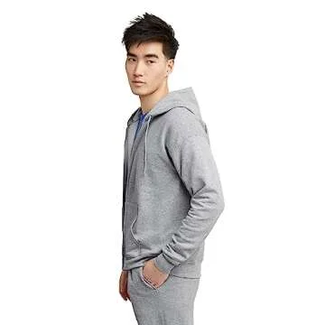 Hanes Men's Full-Zip Eco-Smart Hoodie, Light Steel, X-Large