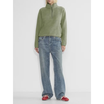 LASLULU Half Zip Sherpa Pullover: Cozy & Stylish