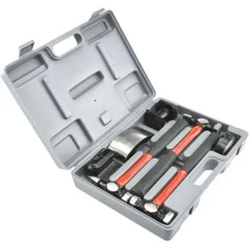 Neiko 20709A Heavy Duty Auto Body Hammer and Dolly Kit, 7 Piece