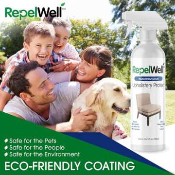 RepelWell Upholstery Protect Stain & Water Repellent Spray (12oz) Eco-Friendly, Pet-Safe Spray Keeps...