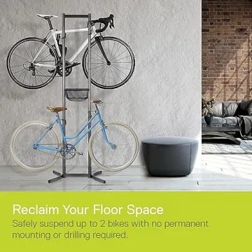Freestanding Delta Bike Rack - No Drilling Needed for Storage