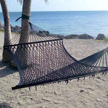 Relax with the Caribbean Rope Hammock - Soft Polyester Comfort