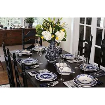 Euro Ceramica Blue Garden 16 Piece Stoneware Set