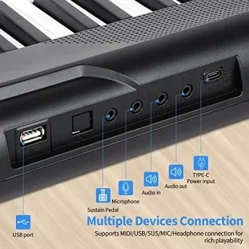 88 Key Full Size Digital Piano with Bluetooth & MIDI