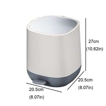 EERINESS Kitchen Trash Can Indoor Nordic Style Pedal-Type Cylindrical Trash Can Living Room Kitchen ...