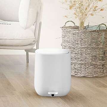 EERINESS Kitchen Trash Can Indoor Nordic Style Pedal-Type Cylindrical Trash Can Living Room Kitchen Kitchen Bedroom Bathroom Simple Creative Trash Can 7L Office Trash Can Wastebaskets (Size : B)