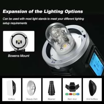 Godox AD600BM Bowens Mount 600Ws GN87 High Speed Sync Outdoor Studio Flash Strobe Monolight Light with 2.4G Wireless X System & 8700mAh Battery with 15x17cm Softbox & Filter & USB LED