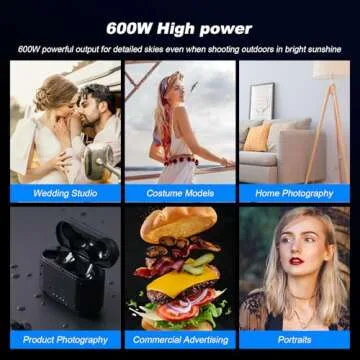 Godox AD600BM Bowens Mount 600Ws GN87 High Speed Sync Outdoor Studio Flash Strobe Monolight Light with 2.4G Wireless X System & 8700mAh Battery with 15x17cm Softbox & Filter & USB LED