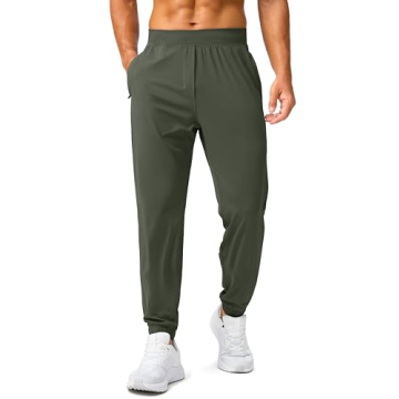 Soothfeel Men's Joggers with Zipper Pockets - Lightweight & Flexible Sweatpants for Active Wear in S...