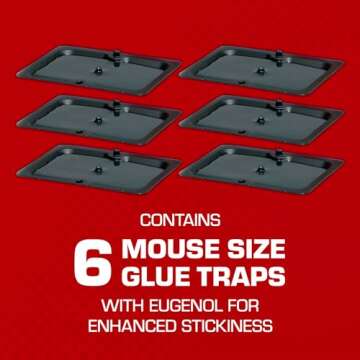 Tomcat Glue Traps Mouse Size with Eugenol for Enhanced Stickiness for Mice, Cockroaches, and Spiders...
